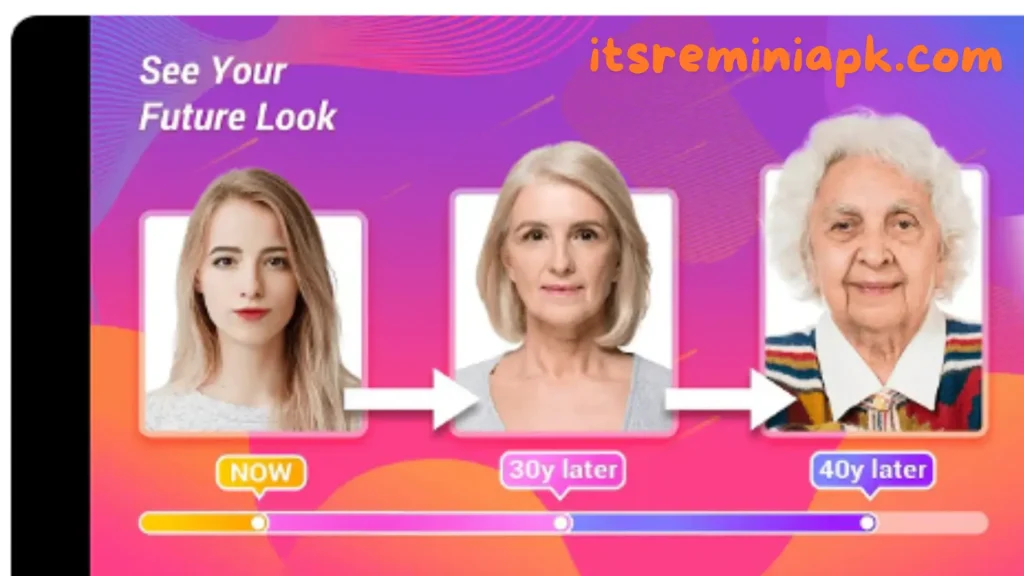 see your future look in Remini ai enhancer app with other filters like birthday filter 